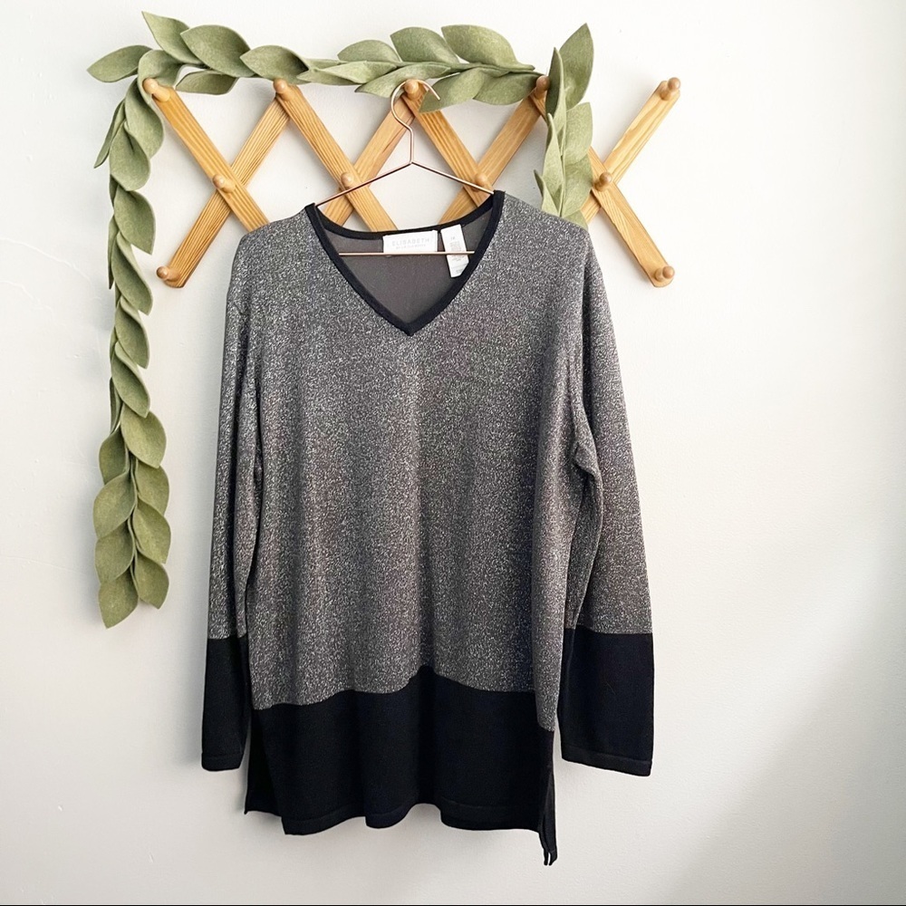 Elizabeth Metallic Color Block Sweater